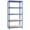 vidaXL &Eacute;tag&egrave;res &agrave; 5 niveaux 2pcs Bleu Acier et bois d'ing&eacute;nierie
