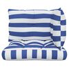vidaXL Coussins de palette lot de 3 rayures bleues/blanches