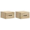 vidaXL Cabinet de chevet mural 2 pc Ch&ecirc;ne Sonoma 34,5 x 33 x 20 cm