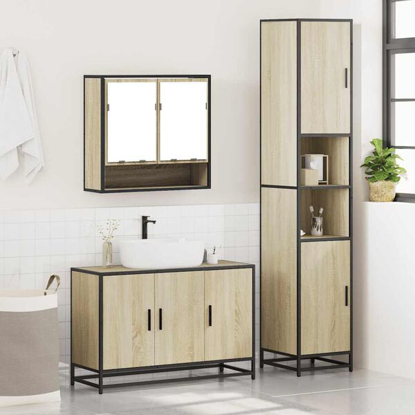 vidaXL Ensemble de meubles de salle de bain 3 pcs chêne sonoma