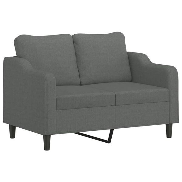 vidaXL Ensemble de canap&eacute;s 3 pcs avec coussins Gris fonc&eacute; Tissu