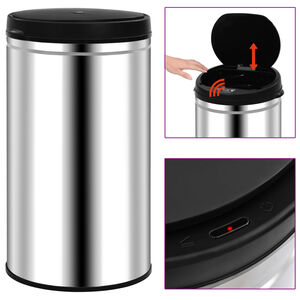 vidaXL Poubelle &agrave; capteur automatique 60 L Acier inoxydable