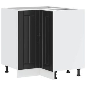 vidaXL Armoire d'angle de cuisine Lucca noir bois d'ing&eacute;nierie