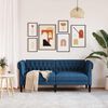 vidaXL Canap&eacute; Chesterfield 2 places bleu tissu