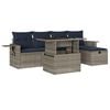 vidaXL Ensemble de canap&eacute; de jardin 6 pcs avec coussins gris r&eacute;sine tress&eacute;e