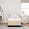 vidaXL Lit &agrave; ressorts avec matelas Cr&egrave;me 190 x 90 cm Polyester