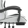 vidaXL Chaise de jeu avec repose-pied Blanc et noir Similicuir