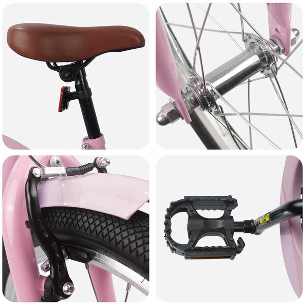 vidaXL V&eacute;lo pour Enfants 18 Pouces pour les 5-7 ans Rose clair
