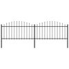 vidaXL Cl&ocirc;ture de jardin avec dessus en forme de lance en acier 337 x 150 cm Noir