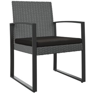 vidaXL Chaises &agrave; manger de jardin lot de 2 gris fonc&eacute; rotin PP