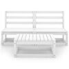vidaXL Salon de jardin 3 pcs Blanc Bois de pin massif
