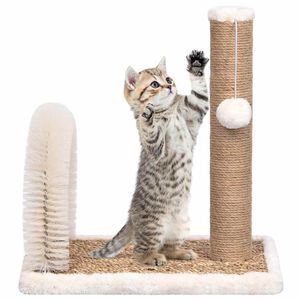 vidaXL Arbre &agrave; chat avec brosse de toilettage en arche et grattoir