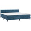 vidaXL Sommier &agrave; lattes de lit avec matelas LED Bleu fonc&eacute; 200x200 cm