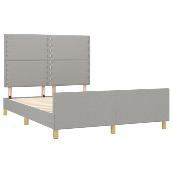 vidaXL Cadre de lit sans matelas gris clair 140x200 cm tissu