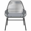 vidaXL Ensemble &agrave; manger jardin coussins 5 pcs gris poly rotin verre
