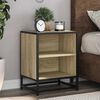 vidaXL Tables de chevet 2 pcs ch&ecirc;ne sonoma bois d'ing&eacute;nierie et m&eacute;tal