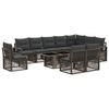 vidaXL Ensemble de canap&eacute; de jardin 11 pc Gris et Gris fonc&eacute; polyrotin