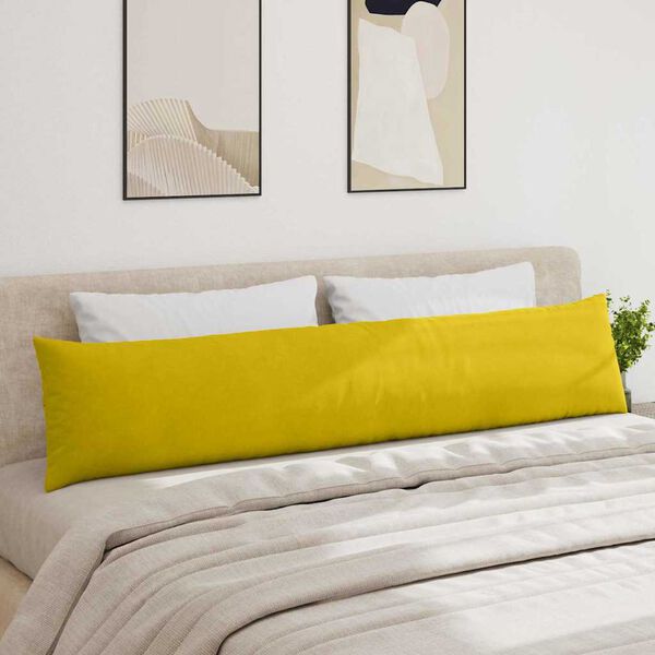 vidaXL Coussins de canap&eacute; 2 pcs Jaune 200 x 40 cm