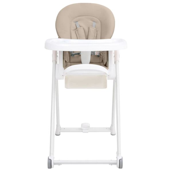 vidaXL Chaise haute b&eacute;b&eacute; Beige Aluminium
