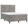 vidaXL Sommier &agrave; lattes de lit et matelas Gris clair 140x200cm Velours
