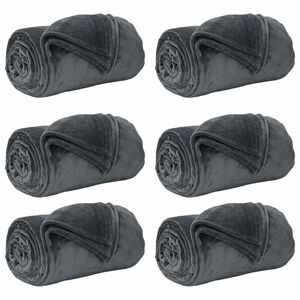 vidaXL Couvertures &agrave; jeter 6 pc Gris fonc&eacute; 150 x 200 cm 4.68 kg