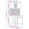 vidaXL Ensemble de placards de travail avec tiroir 5 pcs Rouge
