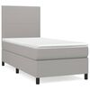 vidaXL Sommier &agrave; lattes de lit avec matelas Gris clair 90x200 cm Tissu