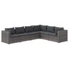 vidaXL Salon de jardin 6 pcs avec coussins R&eacute;sine tress&eacute;e Gris
