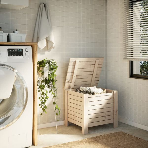 vidaXL Bo&icirc;te de rangement avec couvercle RANA bois massif de pin