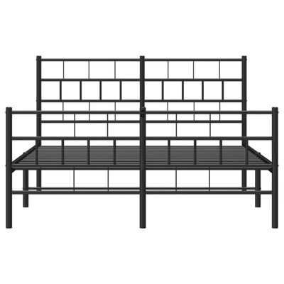 vidaXL Cadre de lit métal sans matelas avec pied de lit noir 150x200cm