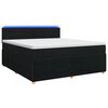 vidaXL Lit boxspring avec matelas Noir 140 x 200 cm Tissu