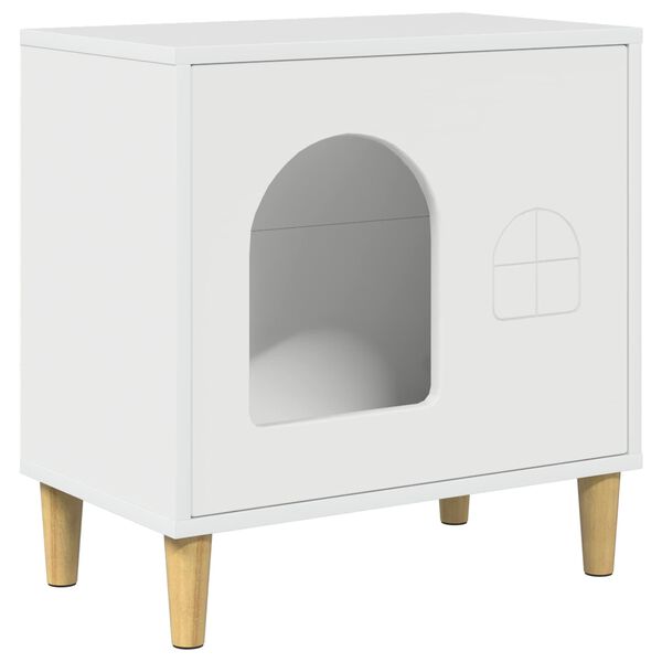 vidaXL Maison pour chat Blanc Brillant 51 x 30 x 52 cm