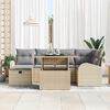 vidaXL Ensemble de canap&eacute; de jardin 7 pcs Beige Poly rotin