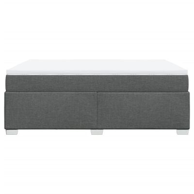 vidaXL Sommier à lattes de lit avec matelas Gris foncé 140x200cm Tissu