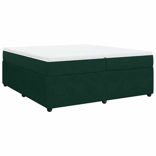 vidaXL Sommier &agrave; lattes de lit et matelas Vert fonc&eacute; 200x200cm Velours