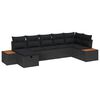 vidaXL Ensemble de canap&eacute; de jardin 7 pcs Noir Poly rotin