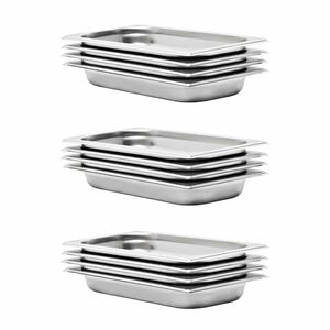 vidaXL R&eacute;cipients Gastronorm 12 pcs GN 1/3 40 mm Acier inoxydable