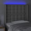 vidaXL T&ecirc;te de lit &agrave; LED Gris 103x16x118/128 cm Similicuir