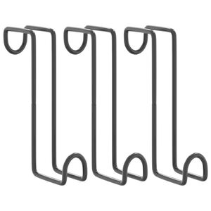 vidaXL Porte-brides 3 pcs noir acier