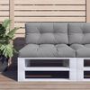 vidaXL Coussins de palette lot de 2 gris tissu