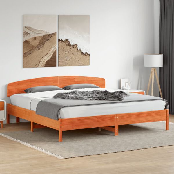vidaXL Cadre de lit sans matelas cire marron 180x200cm bois pin massif