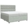 vidaXL Sommier &agrave; lattes de lit et matelas Gris clair 200x200cm Velours