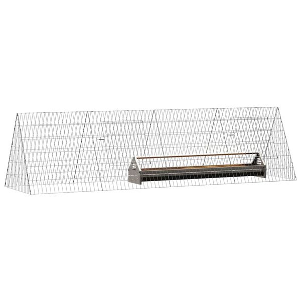 vidaXL Cage &agrave; poules Argent 215 x 55 x 55 cm Acier galvanis&eacute;