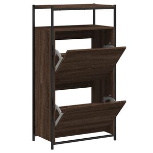 vidaXL Cabinet &agrave; chaussures Ch&ecirc;ne brun