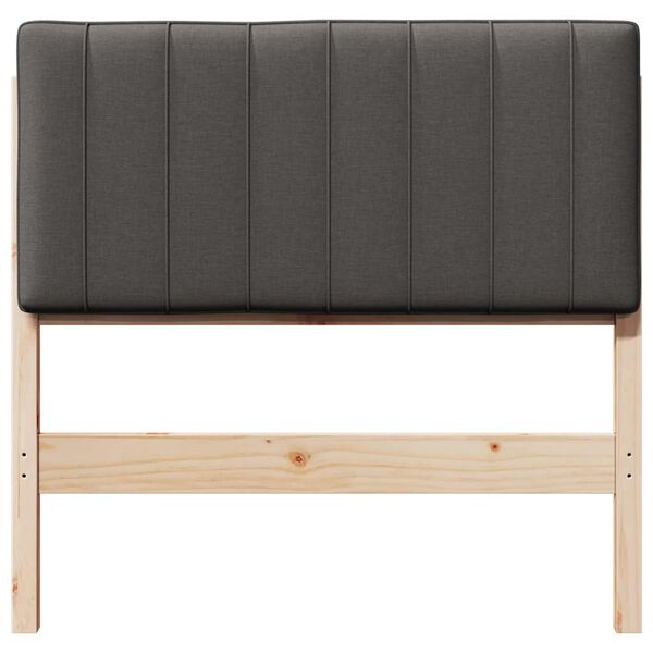 vidaXL T&ecirc;te de lit capitonn&eacute;e Brun et gris fonc&eacute; 90 cm Pin massif