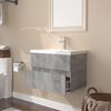 vidaXL Meuble lavabo avec bassin int&eacute;gr&eacute; Sonoma gris Bois d'ing&eacute;nierie