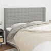 vidaXL T&ecirc;te de lit avec oreilles Gris clair 163x16x118/128 cm Tissu