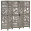vidaXL Cloison de s&eacute;paration 5 panneaux Gris 200x165 cm Bois manguier