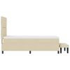 vidaXL Lit &agrave; ressorts avec matelas Cr&egrave;me 100 x 200 cm tissu