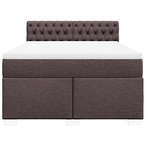 vidaXL Sommier &agrave; lattes de lit avec matelas Marron fonc&eacute; 140x190 cm